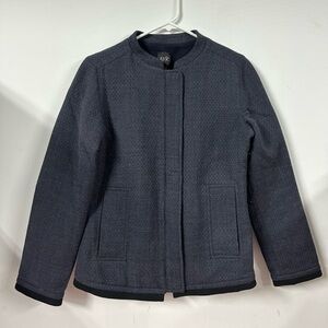 AYR Wool Full Zip Coat Jacket Womens Sz Medium Blue Grey